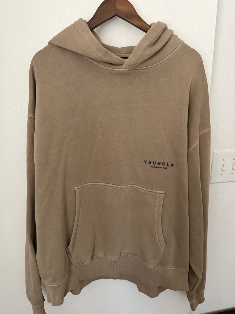 YoungLA Taupe Pullover Hoodie – Neutral Streetwear